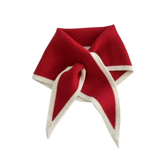 QASIEATN Women Scarf Contrast Color Autumn Winter Simple Knitting Collar Scarf for Outdoor Daily Wear Casual Accessories Scarf for Women