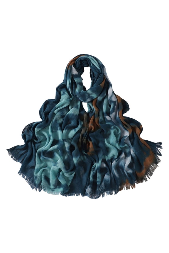 Women's Cotton Tie Dye Oil Painting Style Scarf Spring Summer Fringe Trim Scarf with Tassels On Both Ends Daily Wear Casual Accessories Scarf for Women