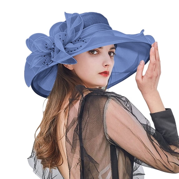 QASIEATN Women's Cozy Sun Hats Womens Summer Dress Hat Wide Bridal Shower Hat Sun Hats Hat Fall Fashion Accessories