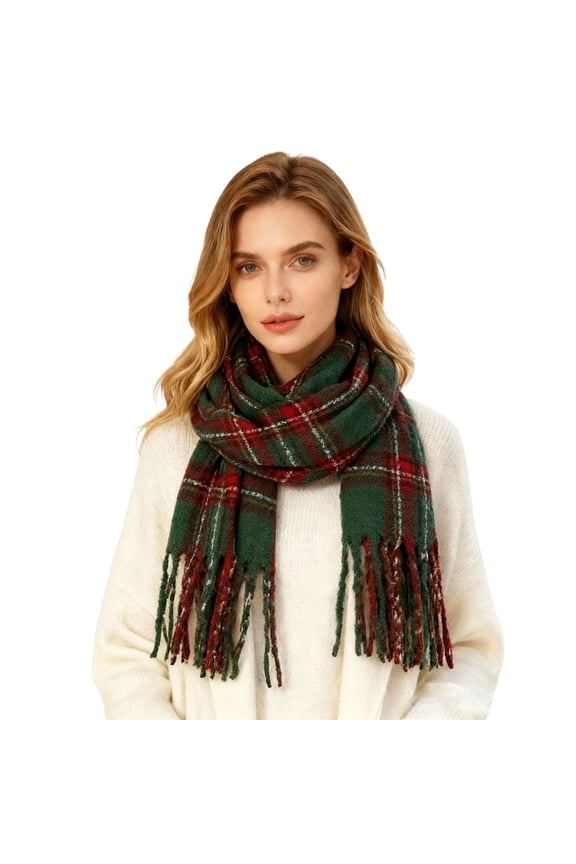 Women's Daily Clothing Essentials Women's Classic Plaid Pattern Warm Scarf Soft Comfortable Winter Fashion Accessory