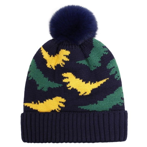 QASIEATN Women's Daily Clothing Essentials Women's Knitted Hat Dinosaur Wool Hat With Velvet Warm Winter Hat Winter Must Have Accessories
