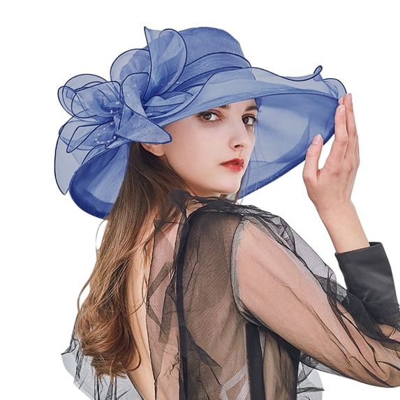 QASIEATN Women's Daily Wear Sun Hats Womens Summer Dress Hat Wide Bridal Shower Hat Sun Hats Hat Fall Fashion Accessories