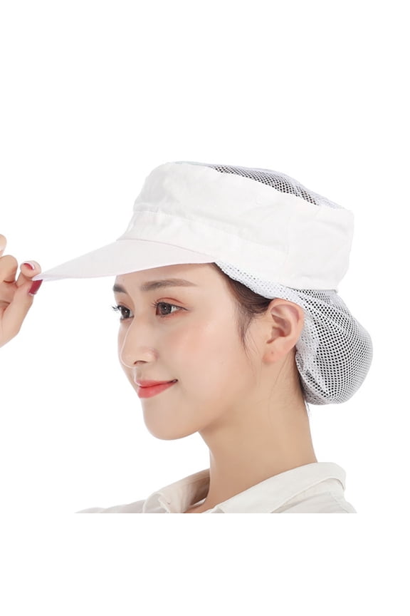 Women's Everyday Wear Accessories Women's Solid Color Skin-friendly Cotton Visor Hat Mesh Catering Waiter Kitchen Cap for Cooking