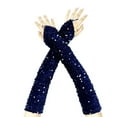 thumbnail image 1 of QASIEATN Women's Festival Accessories Mardi Gras Sparkly Sequin Gloves Long Velvet Length Arm Sleeves Wedding Prom Gloves for Women, 1 of 4