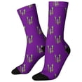 thumbnail image 1 of QASIEATN Women's Festival Clothing Essentials Women's Mardi Gras Themed Comfortable Cute Printed Mid Calf Sports Socks Fashion Accessories for Women, 1 of 5