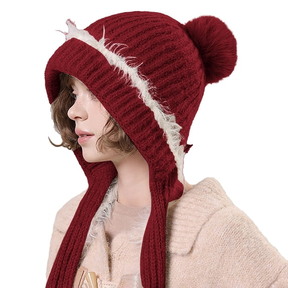QASIEATN Women's Relaxed Fit Beanie Hats Women Outdoor Solid Color Knitted Cotton Hat Running Sports Warm Knitted Hat Fall Fashion Accessories