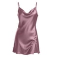 thumbnail image 1 of QASIEATN Women's Satin Like Nightgown Elegant Cowl Neck Nightdress Sexy Soft Silky for Comfortable Night Wear Womens Loungewear, 1 of 4