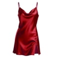 thumbnail image 1 of QASIEATN Women's Satin Like Nightgown Elegant Cowl Neck Nightdress Sexy Soft Silky for Comfortable Night Wear Womens Sleepwear, 1 of 4