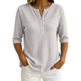 thumbnail image 1 of QASIEATN Women's Short Sleeve Structure Breathable Plain Sports Shirt for Tennis Summer Fitness Casual Business Top, 1 of 6
