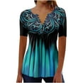 thumbnail image 1 of QASIEATN Women's Summer New Chest Button Pleated Casual Short Sleeved T Shirt Women's Top Fall Fashion Outfits for Women, 1 of 5