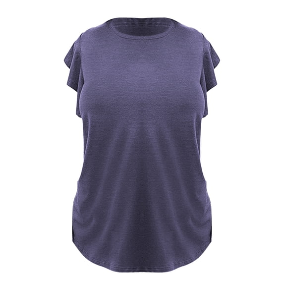 QASIEATN Women's Trendy Essentials Clothing: Graceful Sleeve T Shirt Casual Round Neck Loose Fit Summer Top Fall Fashion Outfits for Women