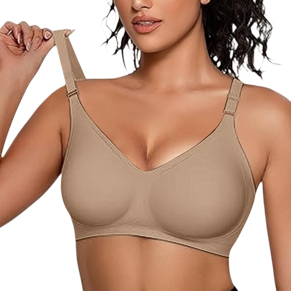 QASIEATN Women's Wireless Jelly Bras Solid Color Soft Support Comfort Bralette Seamless Everyday Bras for Women