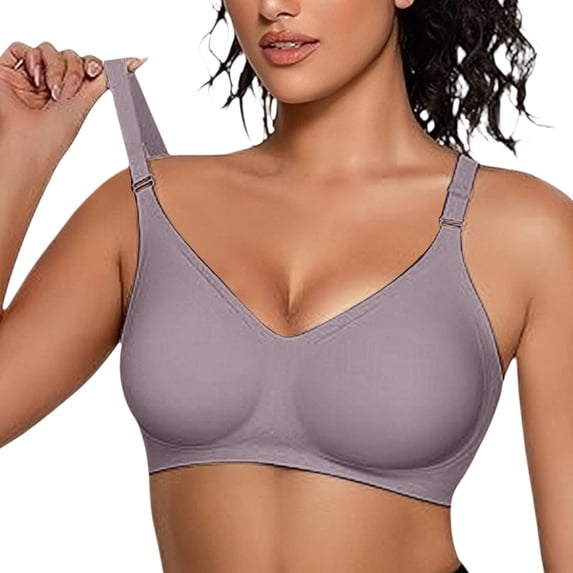QASIEATN Women's Wireless Jelly Bras Solid Color Soft Support Comfort Bralette Seamless Everyday Bras for Women