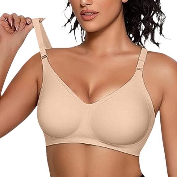 QASIEATN Women's Wireless Jelly Bras Solid Color Soft Support Comfort Bralette Seamless Everyday Bras for Women