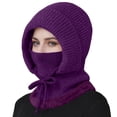 thumbnail image 1 of QASIEATN Womens Cozy Beanie Hats Women's Winter Hat Scarf Velvet Insulation Anti Cold Wind Winter Cycling Knitted Woolen Hat Fall Fashion Accessories, 1 of 6
