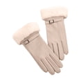 thumbnail image 1 of QASIEATN Womens Cozy Gloves Mittens Women's Winter Suede Gloves with Cuffs Soft Warm Touchscreen Fleece Lined Fall Fashion Accessories, 1 of 3