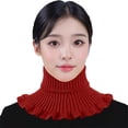 thumbnail image 1 of QASIEATN Womens Cozy Neckerchief Women's Neck Collar All Knitted Collar Warm Double Layer Thickened Neck Protecting Collar Fall Fashion Accessories, 1 of 3