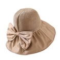 thumbnail image 1 of QASIEATN Womens Relaxed Fit Bucket Hats Women's Wide Brim Sun Hat with Bowknot Brim Foldable Travel Hat Adjustable Summer Fall Fashion Accessories, 1 of 3