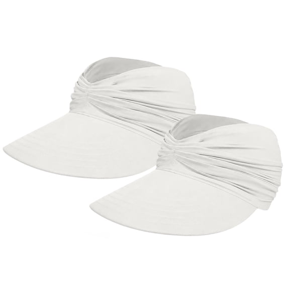 QASIEATN Womens Relaxed Fit Sun Hats Women's 50+ Sun Visor Hat Wide Brim Lightweight Foldable Ponytail Cap for Summer Fall Fashion Accessories