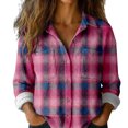 thumbnail image 1 of QASIEATN Womens and Girls Long Sleeve Flannel Shirt Casual Button Down Plaid Shirts 3 Months Adult 2XL, 1 of 7