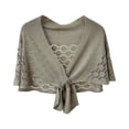 thumbnail image 1 of QASIEATN Wraps for Women Thin Fashionable and Versatile Women's Hollow Knitted Short Shawl Summer Spring Trendy Clothing Accessories, 1 of 7