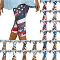 thumbnail image 1 of QATAINLAV 4th of July Capri Leggings for Women American Flag Printed Yoga Running Pants Compression Workout Tight Cropped Leggings Ofertas Flash Del Dia Blue S, 1 of 8