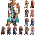 thumbnail image 1 of QATAINLAV 4th of July Romper for Women Summer Sleeveless Strap Jumpsuits American Flag Print Wide Leg Jumper One Piece Pants Short Overalls with Pockets Todays Daily Deals Multicolor M, 1 of 8
