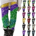 thumbnail image 1 of QATAINLAV Purses for Women Clearance Womens Workout Leggings Shiny Glitter Sequin Print Yoga Pants Slim Fit High Waisted Tummy Control Compression Legging Tights Multicolor L, 1 of 6