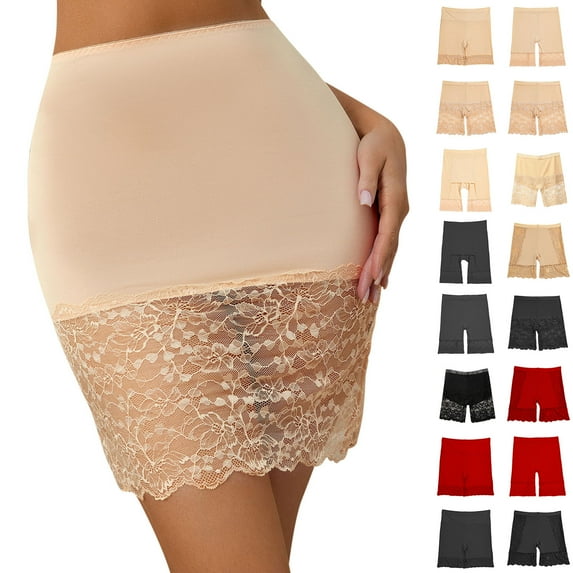 QATAINLAV Purses for Women Clearance! Womens Slip Shorts for Under Dresses Mid Thigh Seamless Lace Panties Anti Chafing Boyshorts Underwear Black L