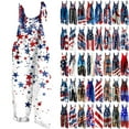 thumbnail image 1 of QATAINLAV American Flag Overalls for Women Summer Sleeveless Onesie Pants Vacation Linen Wide Leg Jumpsuits Independence Day Maternity Long Rompers Blue XXXXXL Lightening Sales, 1 of 6