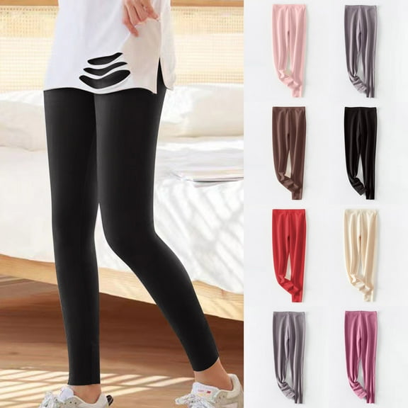 QATAINLAV Athletic Leggings for Women No See Through High Waist Yoga Pants Solid Casual Workout Running Leggings Slim Fit Tight Trousers Purple M Daily Sales Clearance