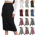 thumbnail image 1 of QATAINLAV Athletic Skirts for Women Drawstring Elastic Waist Midi Skirt Cotton Comfy Sweat Long Skirts with Pocket, Brown, XXL, 1 of 9