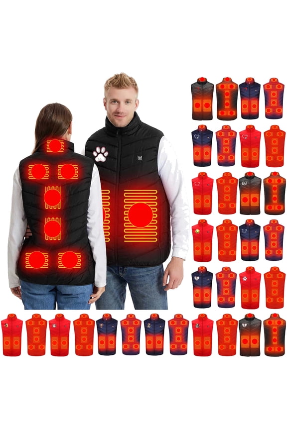 Back to School SalesHeated Vest for Men Women, Windproof Electric Heating Vest, Softshell Sleeveless Sports Jacket, Battery Not Included Black 3XL