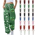 thumbnail image 1 of QATAINLAV Pajama Pants Women St. Patrick's Day Baggy Cinch Bottom Sweatpants Casual Drawstring Joggers Pant with Pockets, Wine, M, 1 of 6