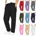 thumbnail image 1 of QATAINLAV Baggy Sweatpants for Women Crossover Elastic Waist Fleece Joggers with Pockets Athletic Running Workout Track Pants, Blue, M, 1 of 9