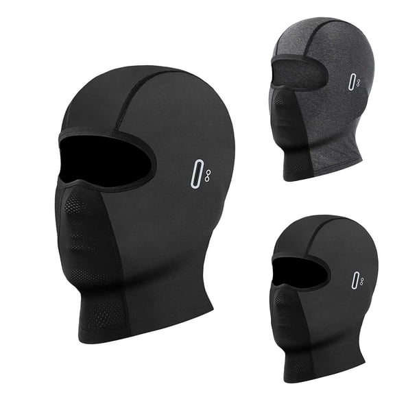 QATAINLAV Balaclava Face Mask Summer Cooling Neck Gaiter with Glasses Holes Sun Protection Face Cover Unisex Black
