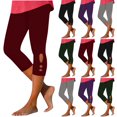 thumbnail image 1 of QATAINLAV Womens Capris for Summer Dressy Cropped High Waist Hallow Out Yoga Pants Solid Color Comfy Stretchy Leggings Workout Compression Capri Pant Purple L, 1 of 6