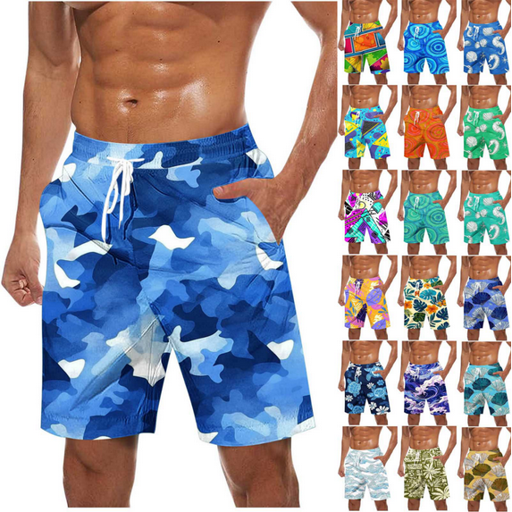 QATAINLAV Big and Tall Board Shorts for Men 7" Quick Dry Swim Trunks 2025 Summer Casual Drawstring Beach Shorts with Pockets Fashion Print BoardShorts Red XXL Back Packs Sales for School