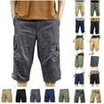 thumbnail image 1 of QATAINLAV Big and Tall Shorts for Men Casual Button Zip Waist Ripstop Tactical Cargo Shorts Solid Color Loose Fit Work Short Pants with Multi Pockets Dark Gray 3XL, 1 of 8