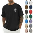 thumbnail image 1 of QATAINLAV Big and Tall T Shirts for Man Palm Tree Printed Graphic Shirts Oversized Short Sleeve Tshirt Loose Fit Summer Casual Basic Tees, 1 of 4