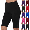 thumbnail image 1 of QATAINLAV Bike Shorts for Women High Waisted Cutout Workout Yoga Pants Summer Casual Knee Length Exercise Short Leggings Wine L, 1 of 8