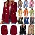 thumbnail image 1 of QATAINLAV Blazers for Women Business Casual Button Work Office Jackets Open Front Long Sleeve Lapel Blazer Jacket Navy XXL, 1 of 6