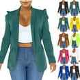 thumbnail image 1 of QATAINLAV Blazers for Women Open Front Cardigan Jacket Business Casual Work Office Blazer Fall Long Sleeve Suit Hoy Oferta Flash Coffee L, 1 of 7