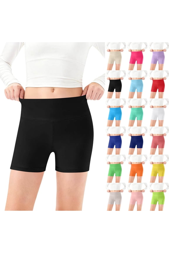 Boys Girls Athletic Shorts Toddler High Waisted Yoga Biker Shorts Comfy Toddler Under Dress Dance Short Multi-Color Kids Shorts