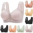 thumbnail image 1 of QATAINLAV Bra for Seniors No Underwire Comfortable Front Snap Closure Sleep Bras Light Thin Breathable Simple Everyday Bra Beige L Lightening Sale, 1 of 8