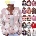 thumbnail image 1 of QATAINLAV Button Up Sweaters for Woman Ugly Graphic Christmas Knit Sweater Tops Casual Long Sleeve Cardigans Fall Winter Clothes, Beige, XXXXXL, 1 of 6