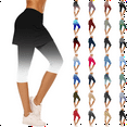 thumbnail image 1 of QATAINLAV Camisas Para Hombres! Womens Elastic Waist Workout Gym Yoga Legging with Skirts Fashion Gradient Color Skirted Leggings Athletic Tennis Skorts Capris Red XL, 1 of 7