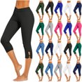 thumbnail image 1 of QATAINLAV Capri Leggings for Women 2025 Dressy Casual Summer Capris V Crossover High Waisted Knee Length Crop Pants Ladies Clothing Blue XXL Lightning Sales, 1 of 7