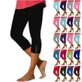 thumbnail image 1 of QATAINLAV Capri Leggings for Women Tummy Control Knee Length Cropped Bottom Summer Stretch High Waist Workout Yoga Capris 2024 Solid Color Legging Pants Best Sales Today Army Green XL, 1 of 6