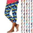 thumbnail image 1 of QATAINLAV Capri Leggings for Women Tummy Control Knee Length Yoga Pants Gym Athletic Workout Cropped Legging Pants Trendy Gradient Print Tight Capris Multicolor L, 1 of 6